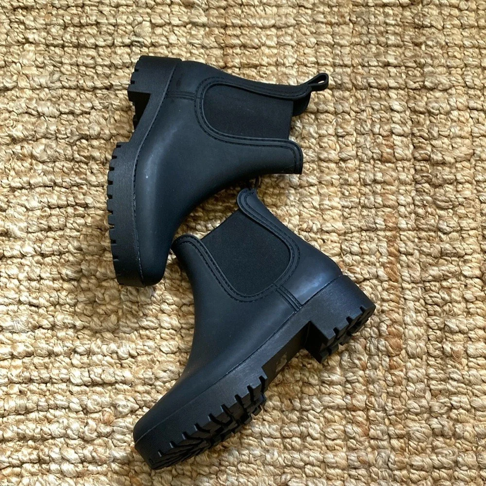 Jeffrey Campbell Womens Cloudy Waterproof Chelsea Rain Boots‎ Size 9 Slip On
